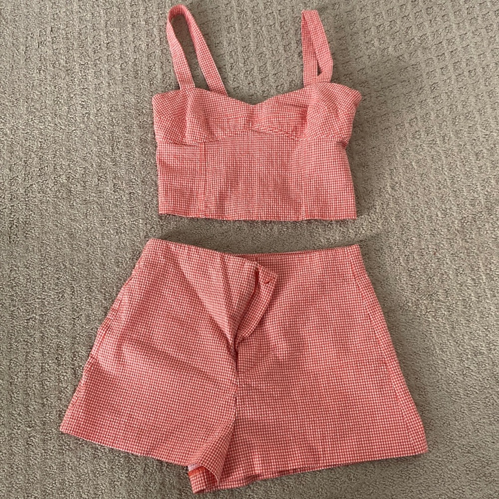 Zara gingham two piece outfit